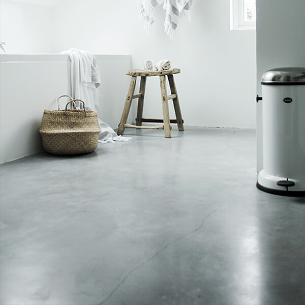 Concrete bathroom floor
