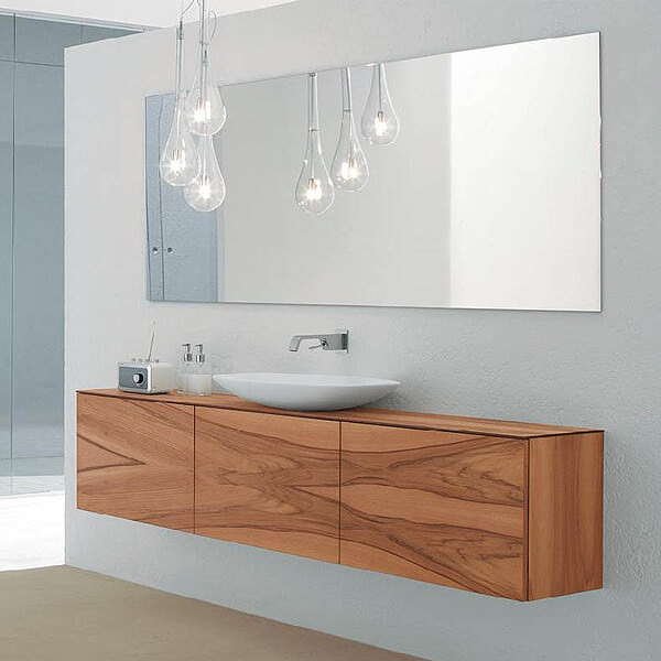 Large Horizontal Frameless Bathroom Mirror