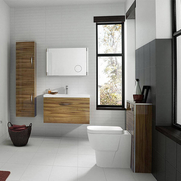 Oak Finish Complete Fitted Bathroom Furniture Set