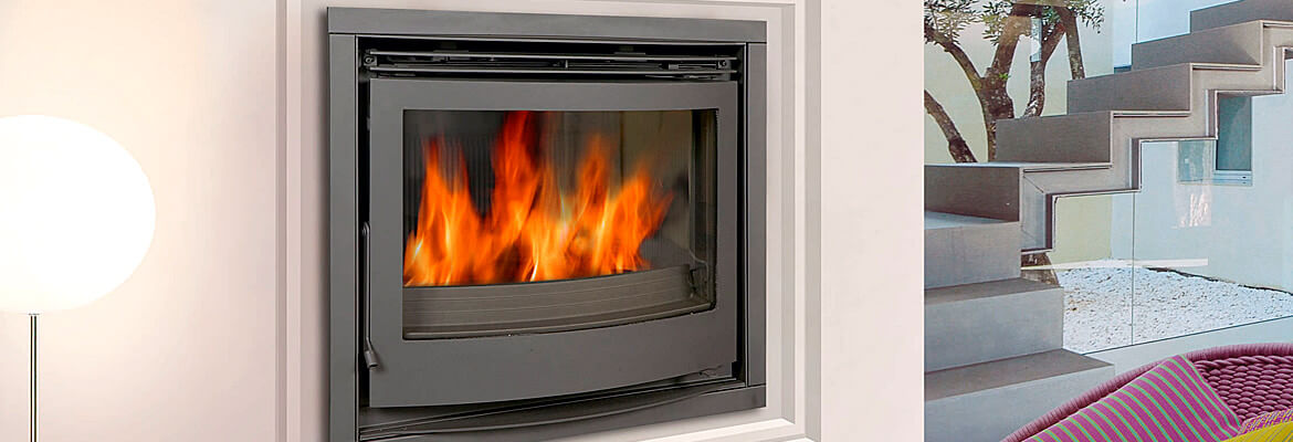 glass fronted fireplace