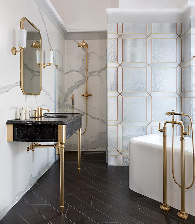 Grey & Gold Bathroom Decor